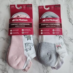 Dr. Motion Ankle Socks 4 Pairs Compression Socks Size Socks 9–11 Shoe 4-10